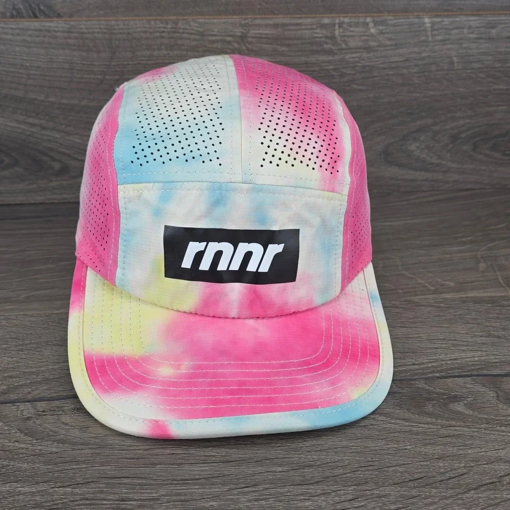 rnnr Hat Pace Cap Strap Back Pink Women Tie Dye Running Lightweight Perforated